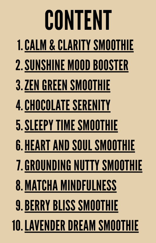 Smoothie Therapy: 10 Smoothie Recipes for Mind and Mood